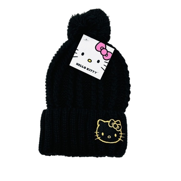 Hello Kitty Kids Pom Pom Knit Bow Beanie - Picture 1 of 6